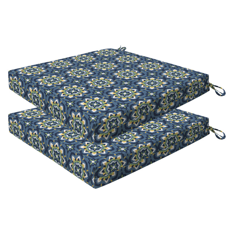 Coussin de siège d'extérieur carré Meridian, Bohème, H 2,5 po x l 18 po x P 17,5 po