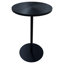 Ensemble de 2 petites tables d'appoint rondes à cercles concentriques en bois pour deux tables de chevet en métal à piédestal pour petits espaces (brun noyer et noir)