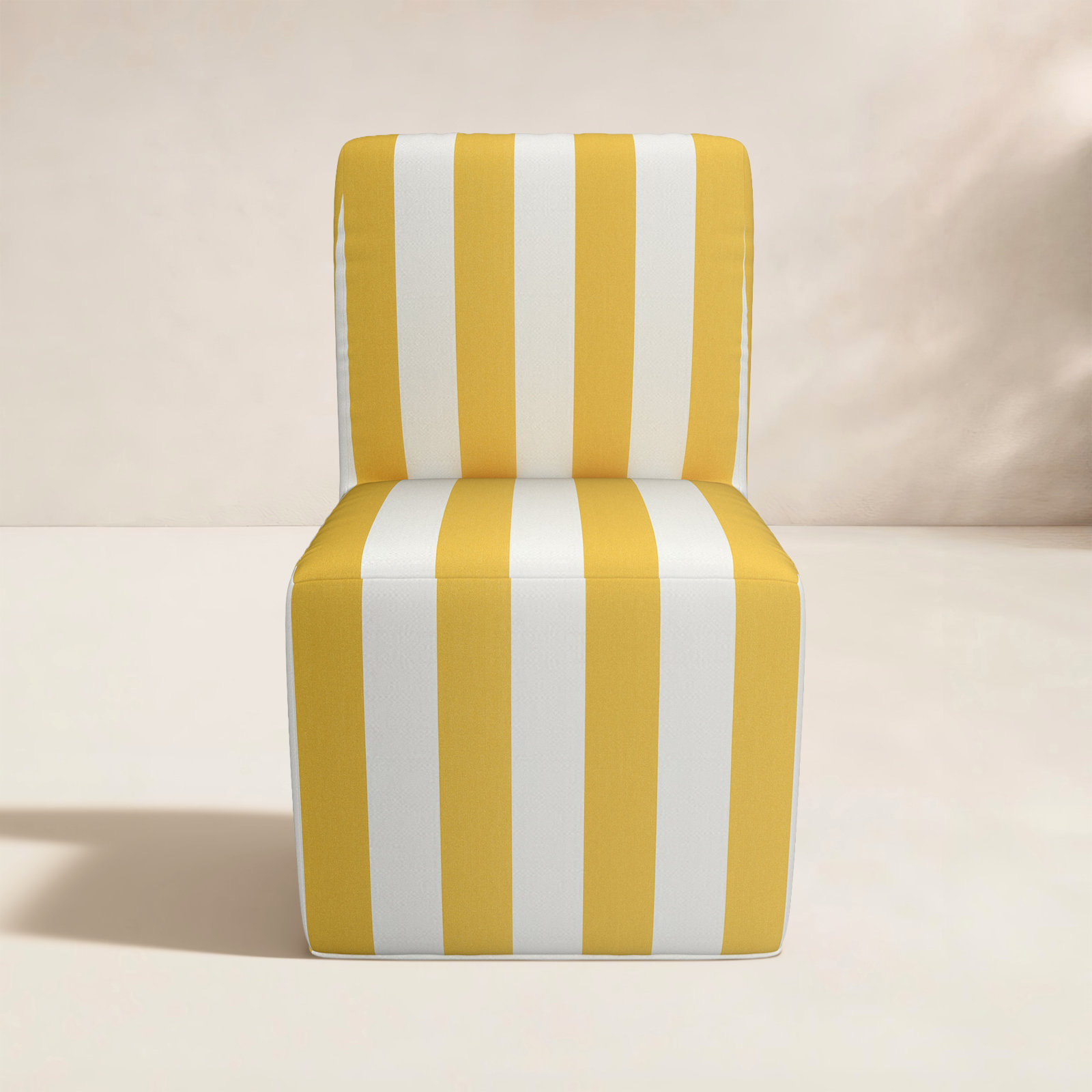 Eliana Sunbrella® Patio Side Chair, Sail Away Sunflower with Cabana Stripe