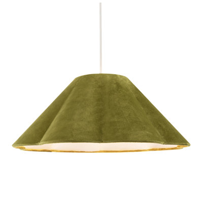 16cm H Fabric Empire Lamp Shade ( No Direct Attachment Method ) in Green
