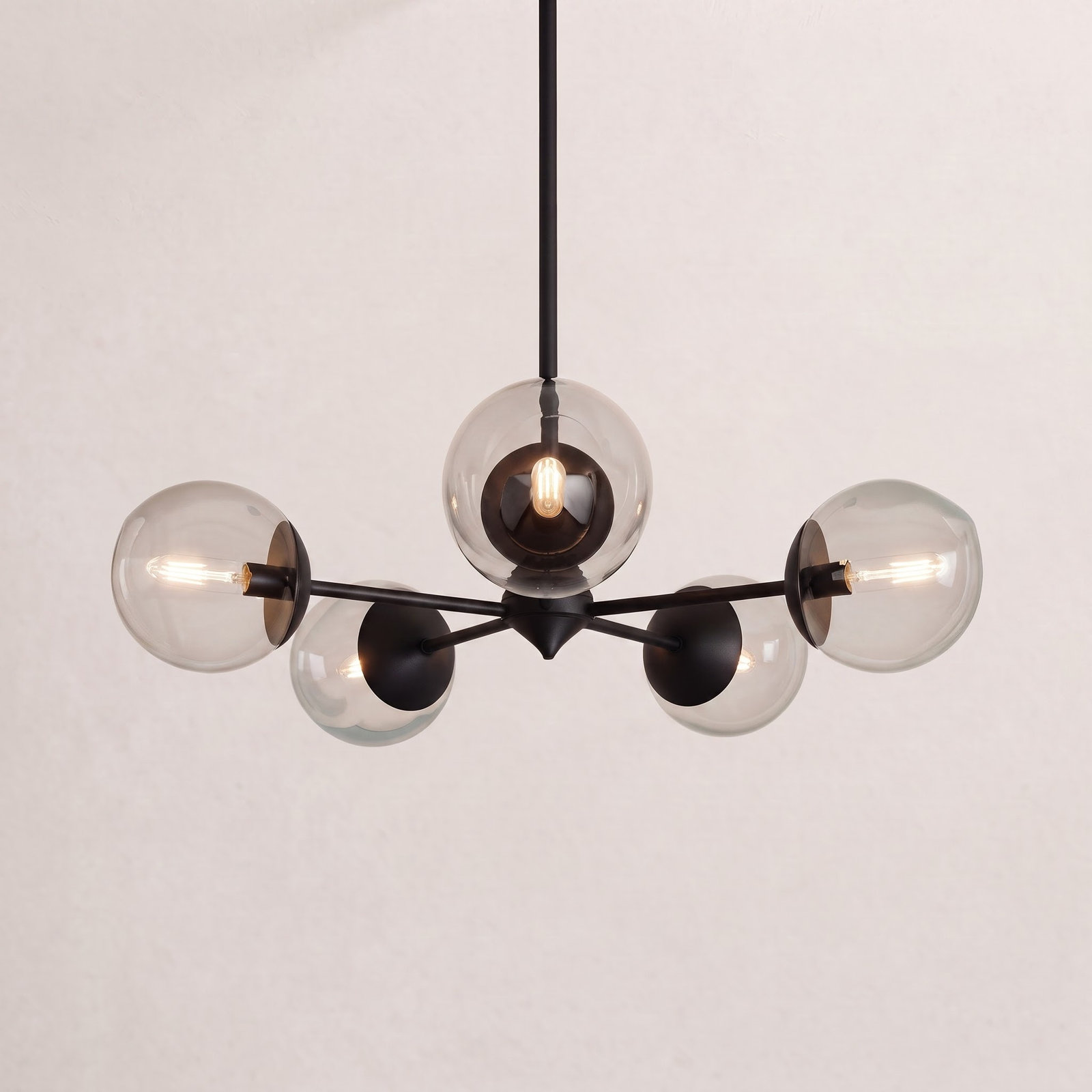 5-Light Chandelier, Matte Black