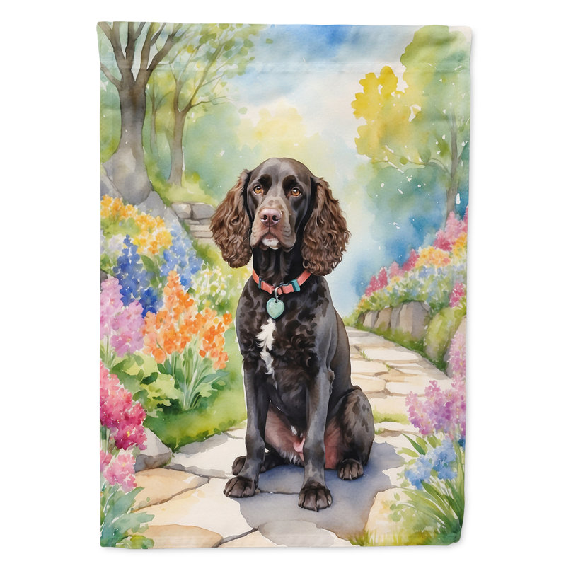 American Water Spaniel Spring Garden Garden Flag
