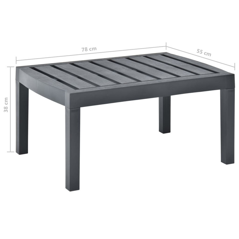 Aapo Rectangular Outdoor Coffee Table , 78cm cm W 55cm cm D, Anthracite