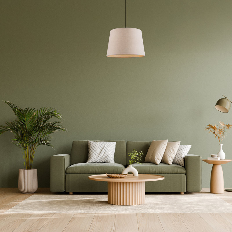 Designer Naturally Textured Linen Lamp Shade In Drum Shape By
