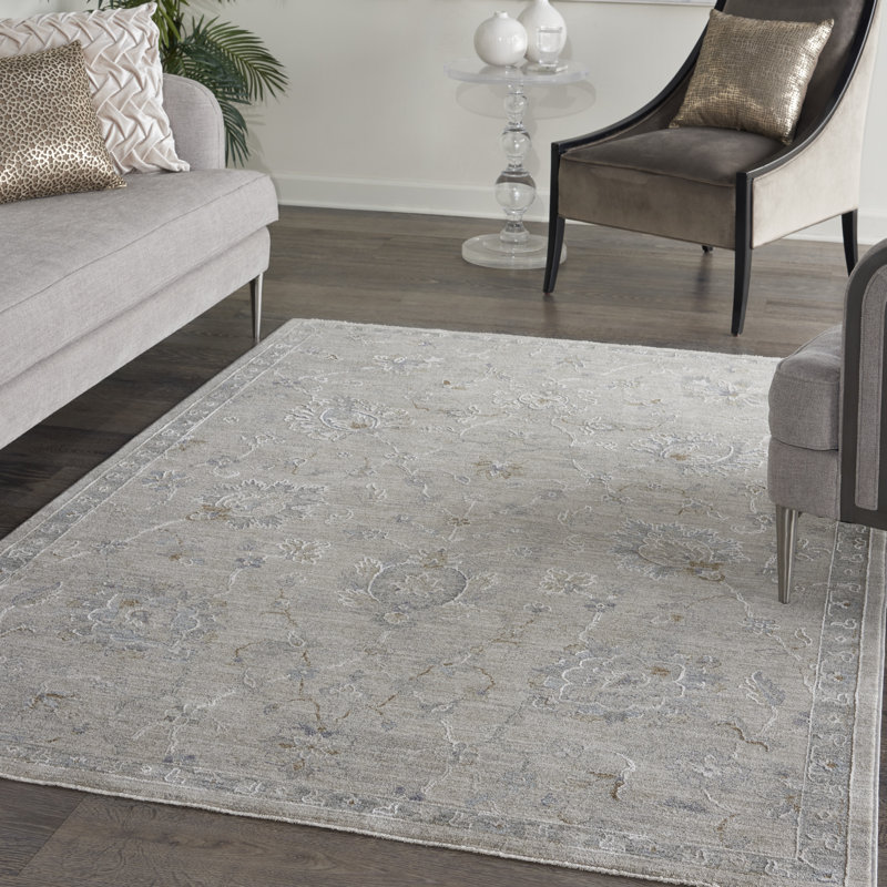 Tapis traditionnel gris Ryann, Rectangle 5 pi 3 po x 7 pi 8 po