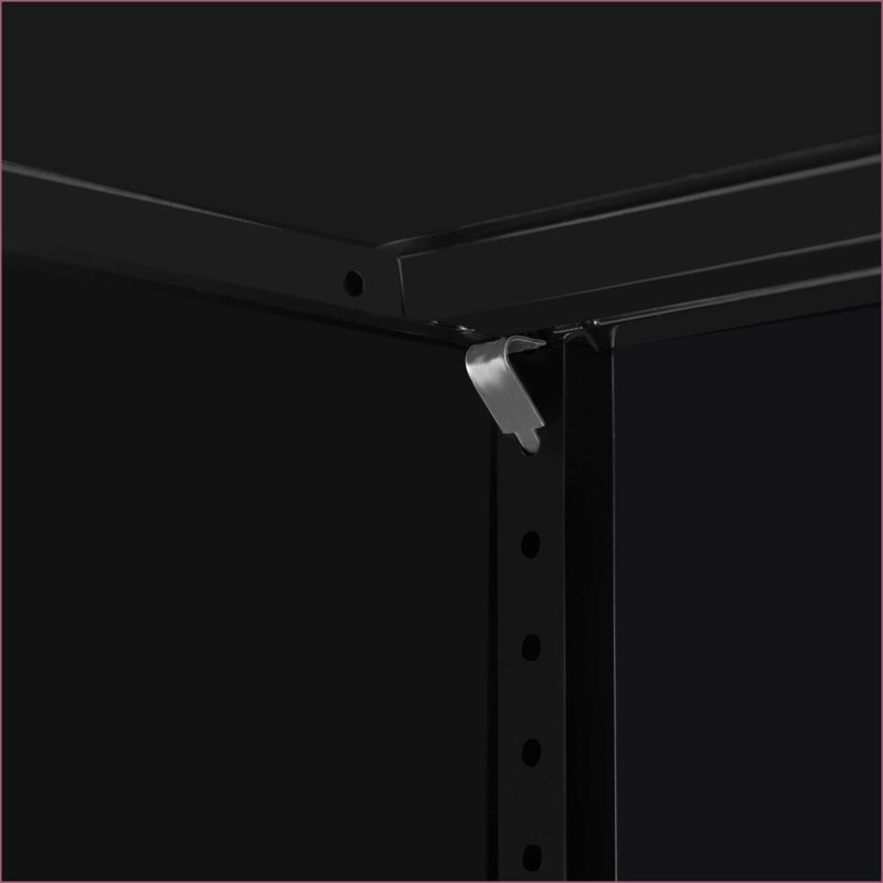 Cabinets | Lockable Metal Storage Cabinet with 2 Doors &amp; Adjustable Shelves | Office/Garage/Warehouse | Black, Metal