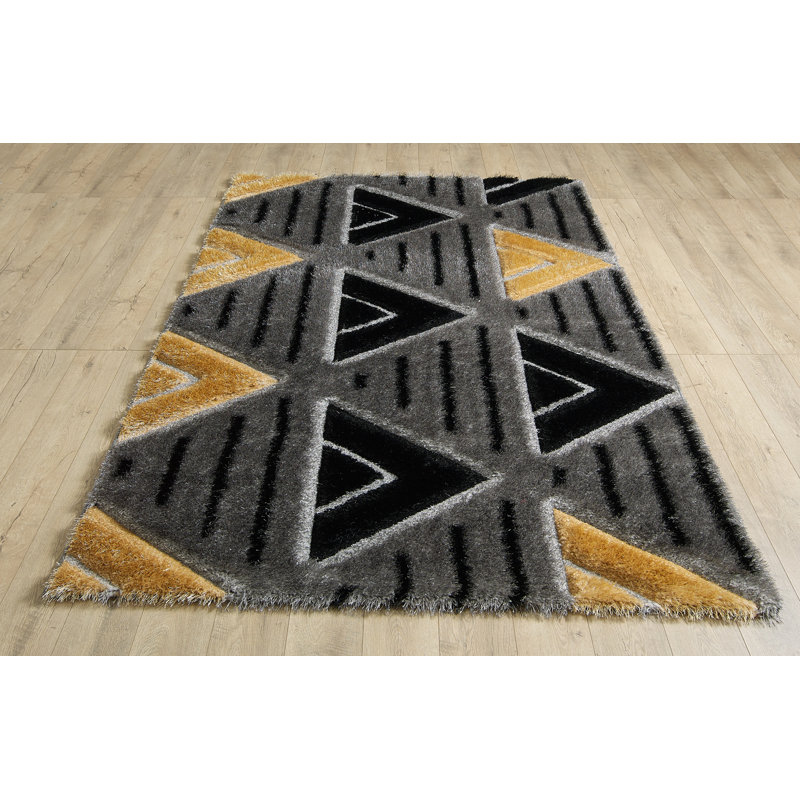 Bardugo Rectangle Abstract Shaggy Area Rug, Rectangle 200 x 290cm