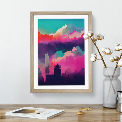 City Skyline in Colour No.2 Abstract 1 Piece Single Picture Frame Wall Art