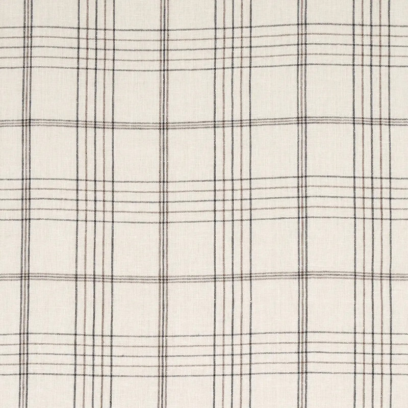 Nils Plaid Linen Fabric, Charcoal