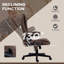 Fauteuil de bureau vibrant à 6 points avec fonction de massage avec fonction chauffante, fauteuil de direction à haut dossier en microfibre avec dossier inclinable, accoudoirs rembourrés et télécommande, café
