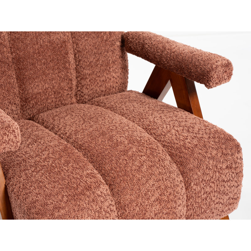Fauteuil d'appoint Mid-Century 30 po, Rouge rouille