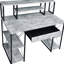 Bureau gris et noir avec tablettes avec cadre - pratique pour les bureaux noirs et gris-1841165549