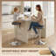 Swivel Upholstered Adjustable Height Counter Stool with Metal Frame-723870823