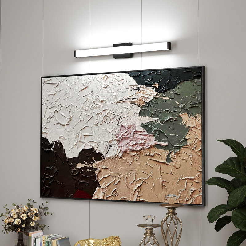 Applique murale pour salle de bain moderne à DEL, H 2,8 po x l 32,7 po x P 4,3 po, Noir mat, 18 W