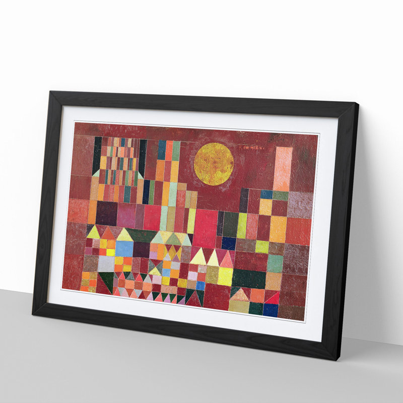 Slot Og Sol by Paul Klee - Picture Frame Painting, 27cm H x 36cm W x 2cm D, Black Framed