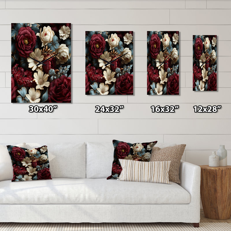 Jamayka - Horloges murales florales, H 32 po x l 14 po x P 1 po