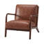 Chaise d'appoint 29,75 po Mid-Century Modern - Revêtement en similicuir brun avec structure en bois de noyer