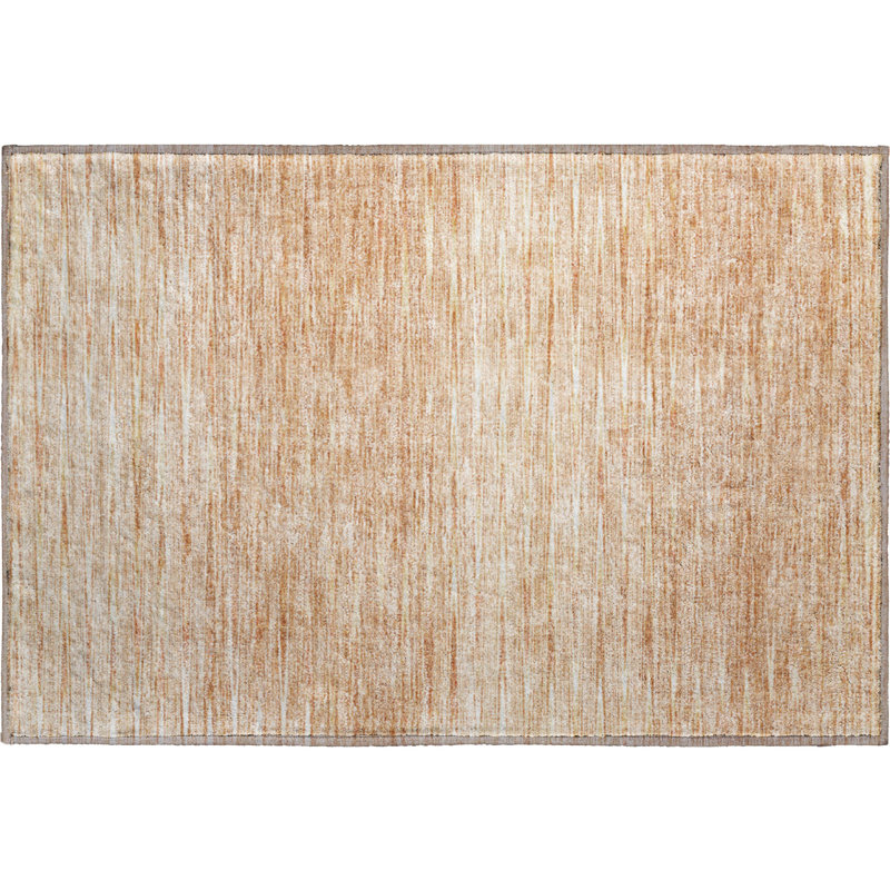 Premium Machine Washable Prisco Salmon Rug, Rectangle 1'8" x 2'6"