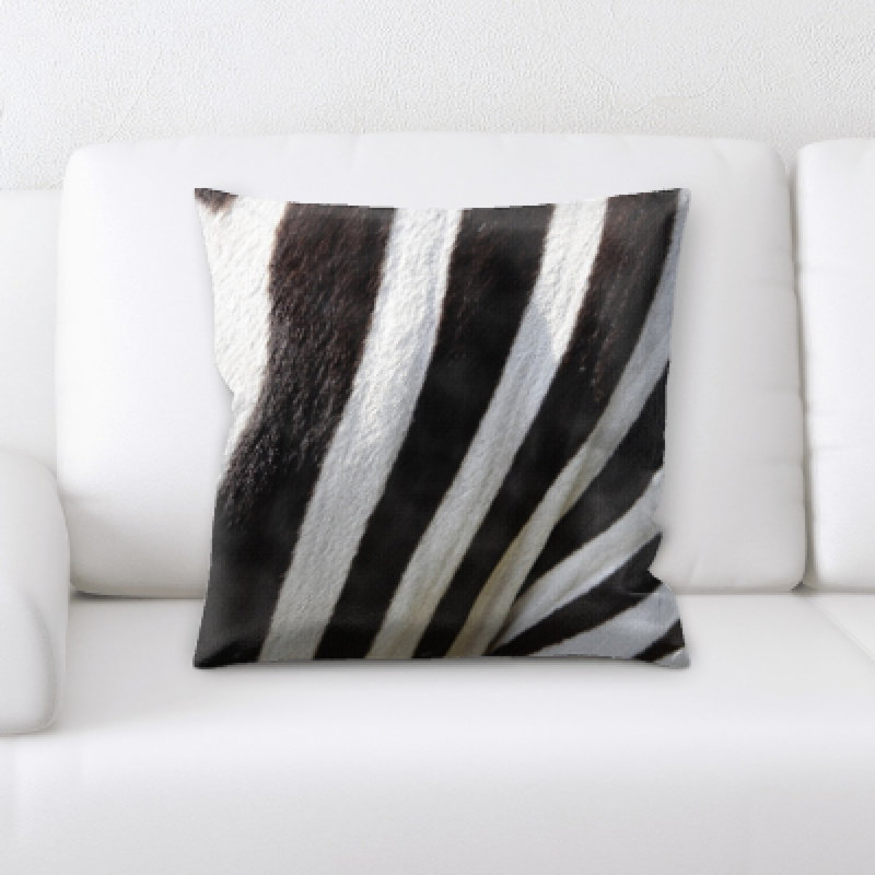 Zebra Animal Print Microsuede Throw Pillow