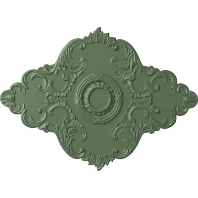 Médaillon de plafond Endurathane Piedmont, l 67 1/8 po x H 48 5/8 po x P 1 7/8 po (convient aux auvents jusqu'à 6 1/2 po), fini vert athénien peint à la main