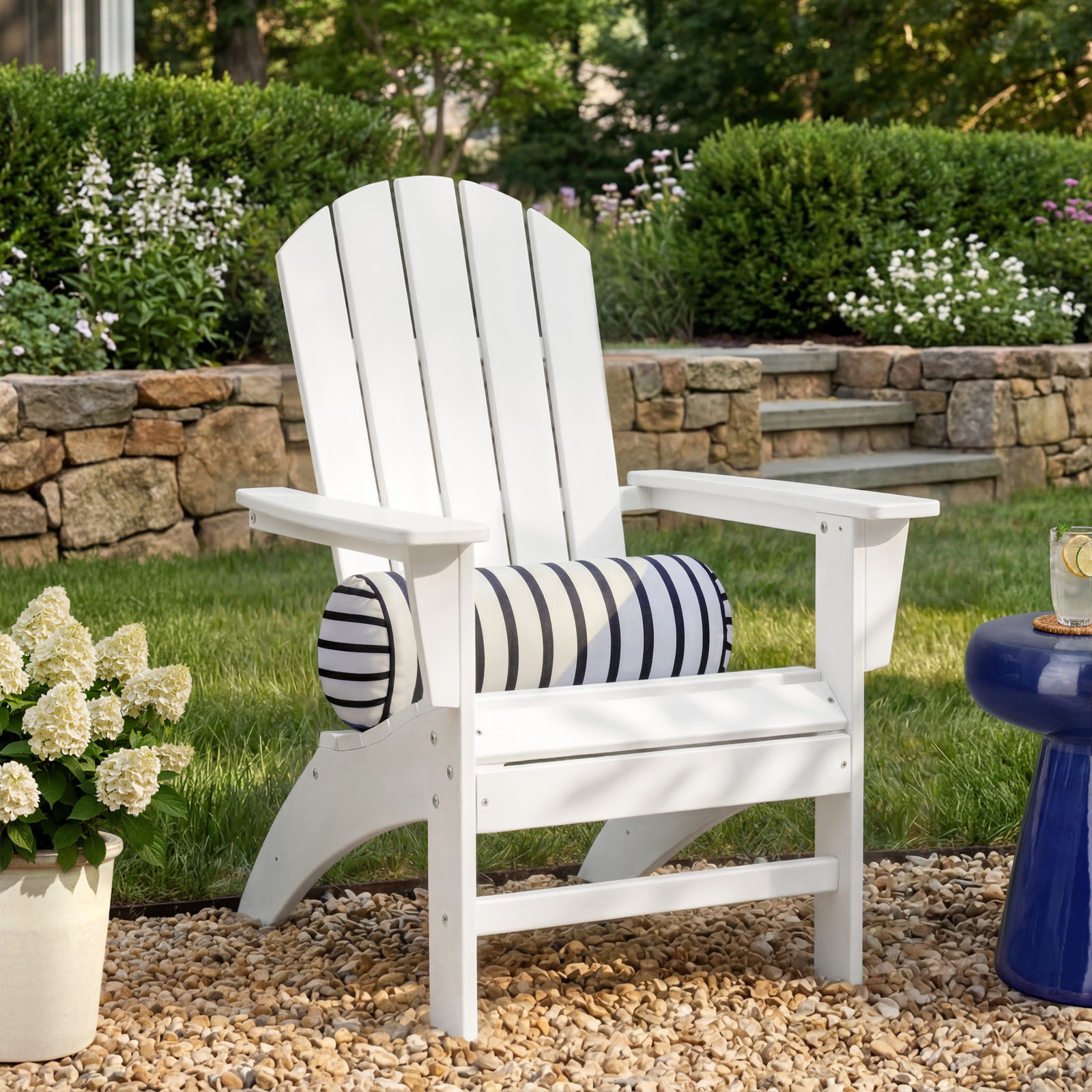 POLYWOOD® Nautical Adirondack Chair, White