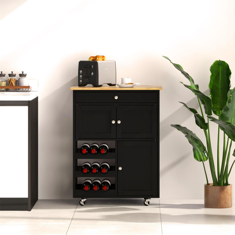 Ayoka Wood Kitchen Island