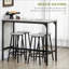 Ensemble de tables basses rustiques et industrielles avec 4 tabourets, peu encombrantes et robustes