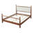 Harlow Modern Farmhouse Poplar Wood Bed Frame with Upholstered Headboard and Slat Support-125959301