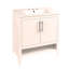 Meuble-lavabo 30 po avec lavabo, armoire de salle de bain multifonctionnelle avec portes et tiroirs, structure solide et panneau de fibres à densité moyenne,