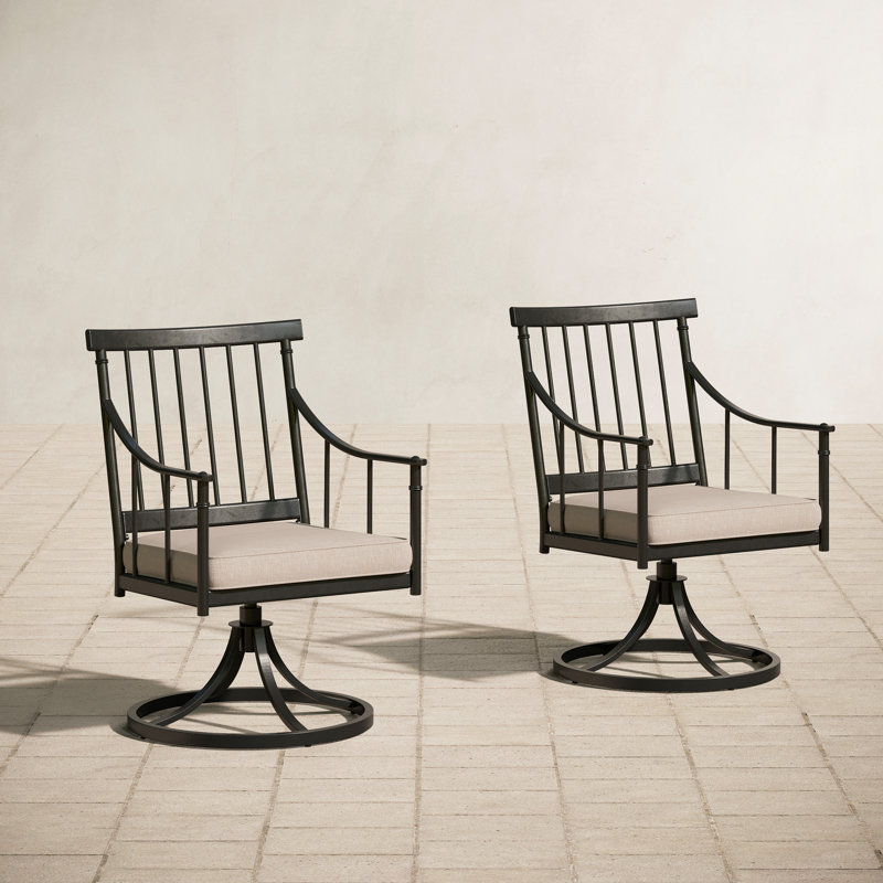 Fauteuil de patio pivotant avec coussin Aiona