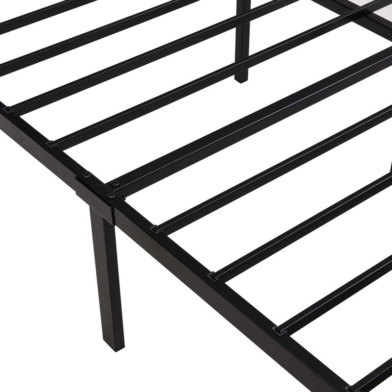 Lit plateforme capitonné avec rangement, Gris, Grand
