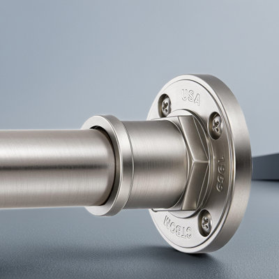 Industrial Shower Curtain Rod - 2-In-1 Tension & Screw Mount Design, Never Rust 304 Stainless Steel, Brushed Nickel Finish, Heavy Duty Adjustable Rod