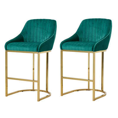 Upholstered Velvet Bar Stool