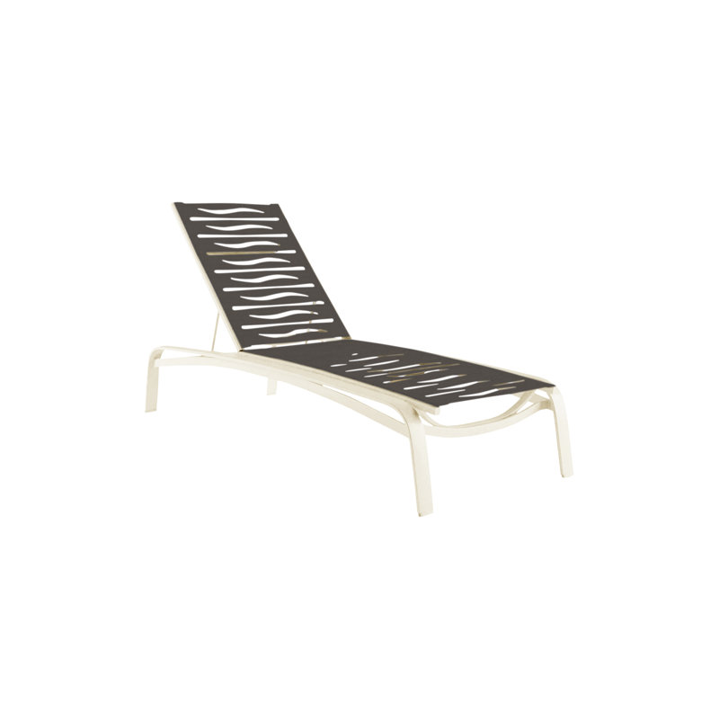 Laguna Beach EZ Span™ Outdoor Rust-Resistant Metal Chaise Lounge, Graphite, Snow