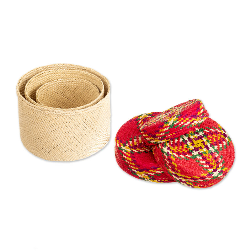 Ensemble de 3 paniers en fibre naturelle fabriqués à la main Bay Isle Home ™