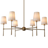 Khloeann 6 - Light Dimmable Round Kitchen Island Chandelier with Cloth Shade