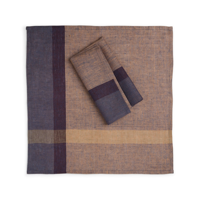 Serviette de table en lin vin rose, Riz sauvage