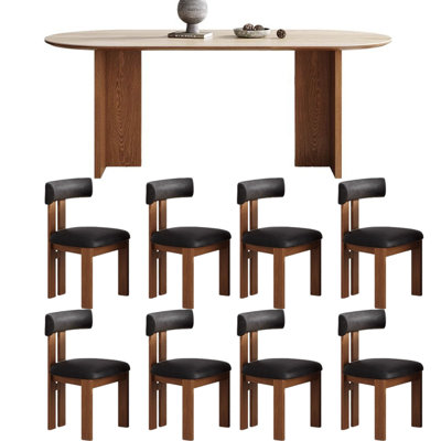 French Vintage Rock Table with Wood Legs