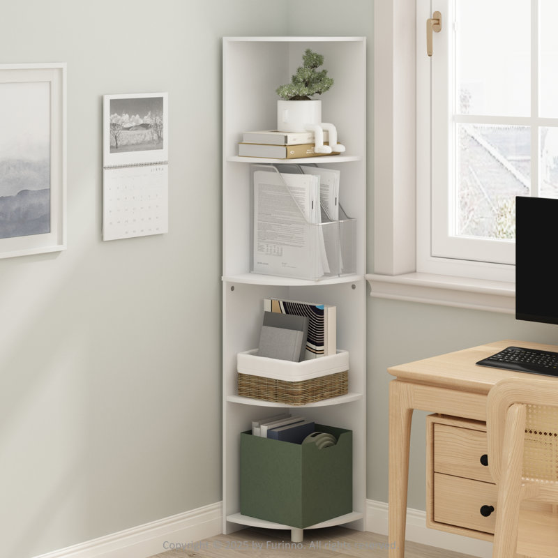 Guerra 4-Tier Corner Multipurpose Standing Shelf, White