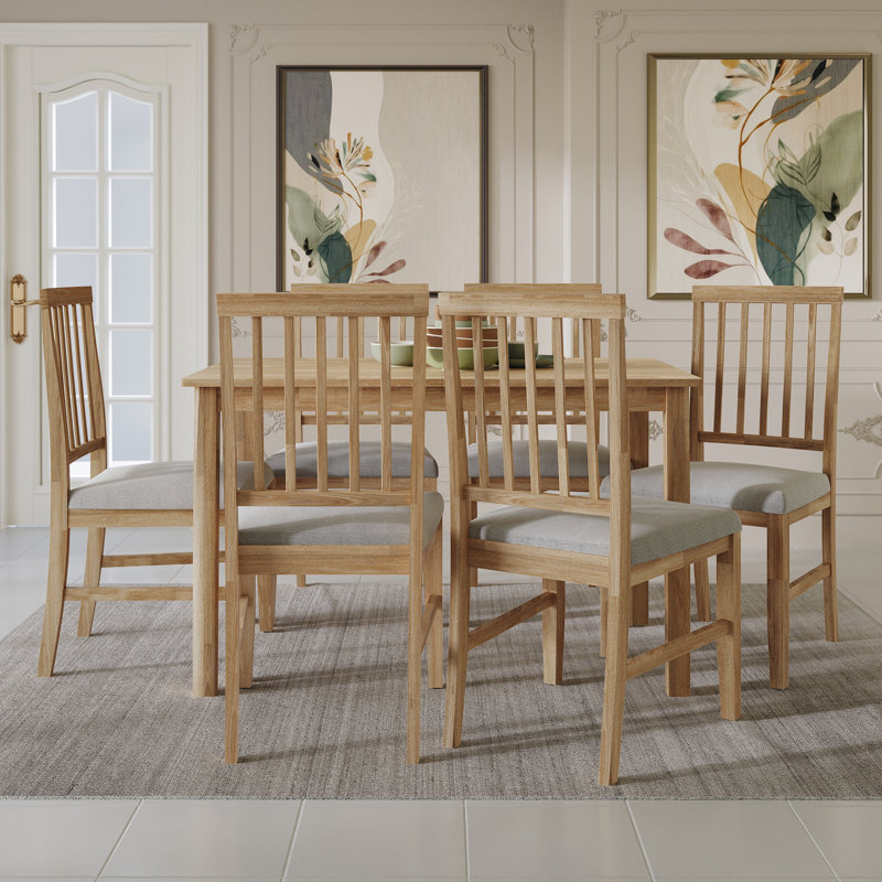 Ensemble de salle à manger Nivens, Chêne naturel, 7 pièces : table, 6 chaises
