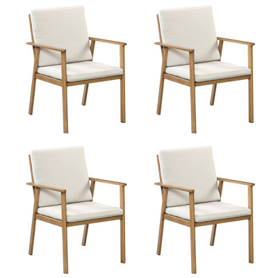 SeeHill 4-Piece Aluminum Dining Chairs, Modern Outdoor Patio Chairs with 2.4" Cushions, Waterproof & Rust-Resistant, UV Coating, Easy Assembly, for Ba