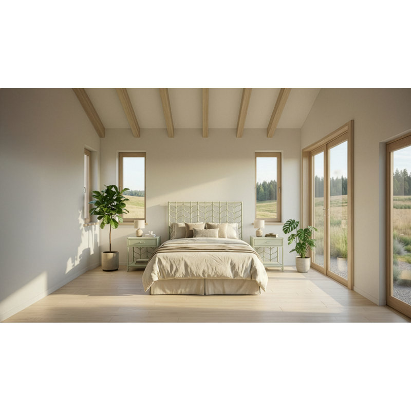 Lit plateforme Ivy, Simple, Vert céleri
