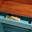 Banc de rangement pour chaussures en bois manufacturé brun et bleu-734685308