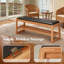 Banc à chaussures en bois massif avec rangement rabattable, range-chaussures à 2 niveaux avec coussin de confort pour le couloir et le salon