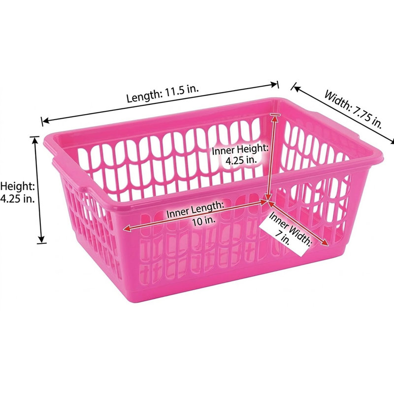 Petit ensemble de paniers en plastique, Rose