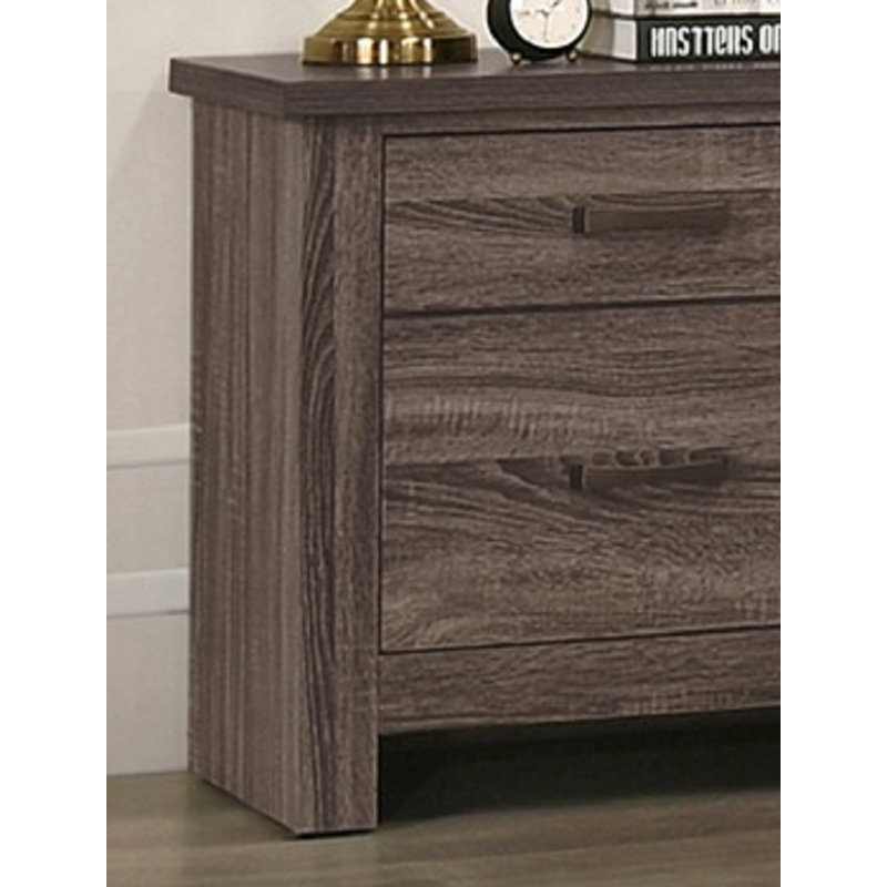 Silver 2-Drawer Nightstand