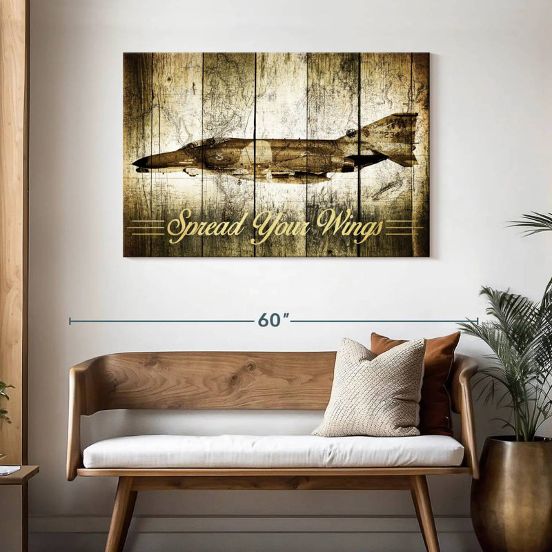 Mehar Grunge Fighter Jet, 30" H x 45" W