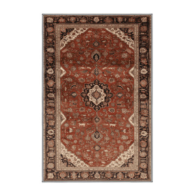 Machine Washable Persian Brown Area Rug