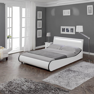 Atropus LED Faux Leather Bed Frame