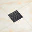 6 po Drain de plancher carré en acier inoxydable pour douche avec bride en noir mat